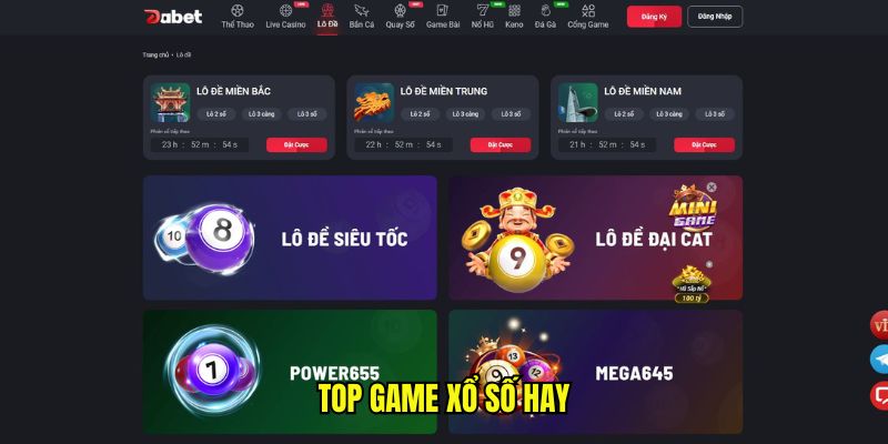 Top game xổ số hay nhất DABET